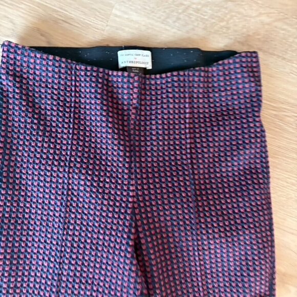 Anthropologie the essential crop flare Blue Maroon Stretch Pull on XS - Picture 7 of 9